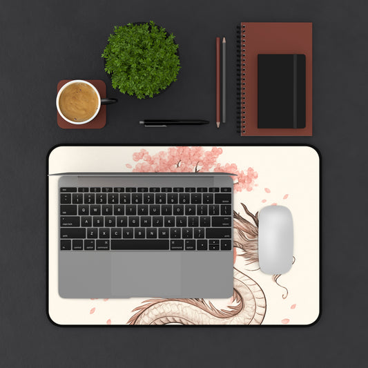 Serene Dragon Desk Mat | Japanese-Inspired Office Decor, Gaming Accessory, Unique Gift for Creatives and Students, Home Office Decoration