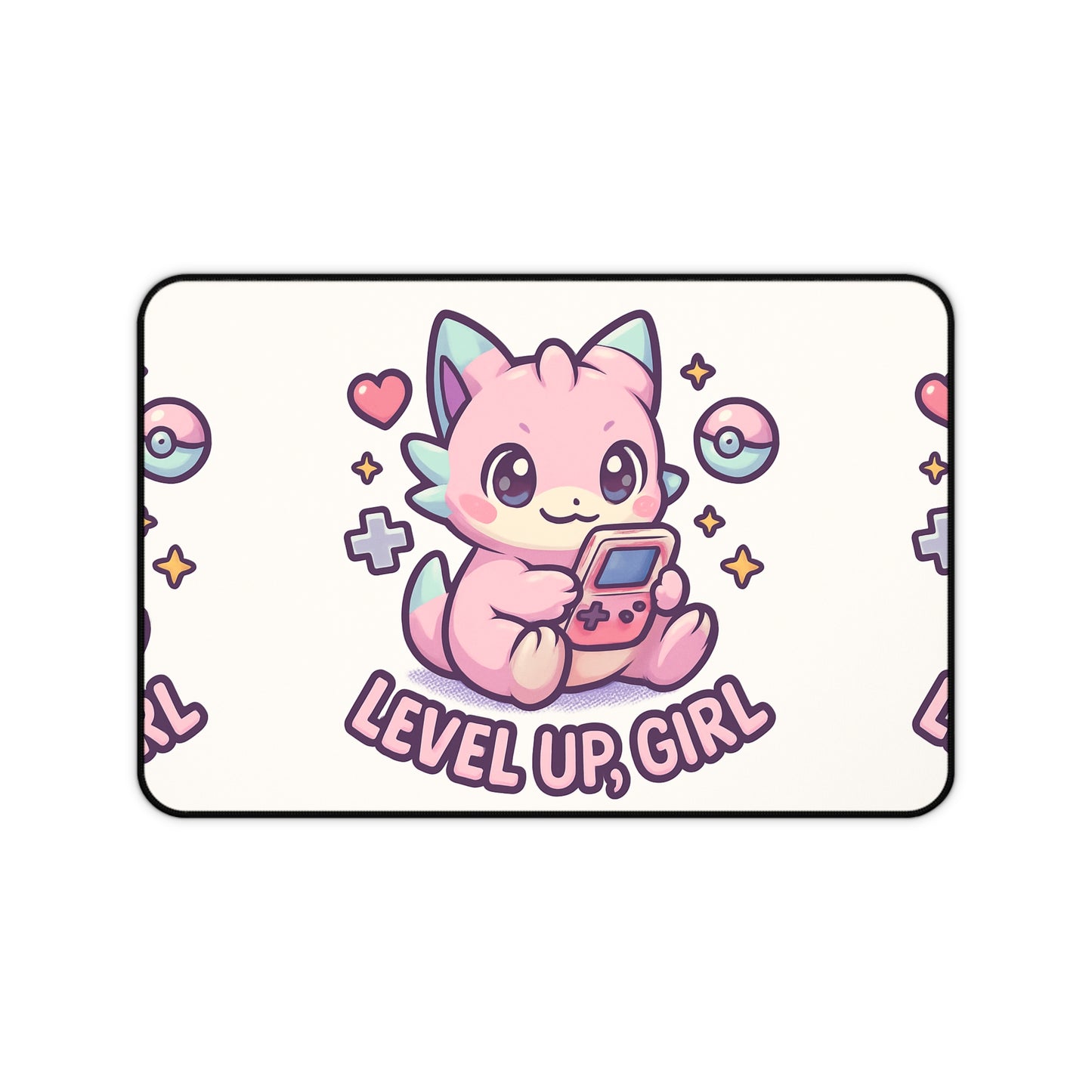 Cute Gamer Desk Mat - Perfect for Gaming, Office Setup, Gifts, Level Up Girl Design, Cute Decor, Home Office Essentials