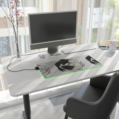 Illuminated Koi Fish Gaming Mouse Pad | LED Desk Accessory, Gamer Gift, Gaming Setup Decor, Computer Mouse Mat, Unique LED Pad