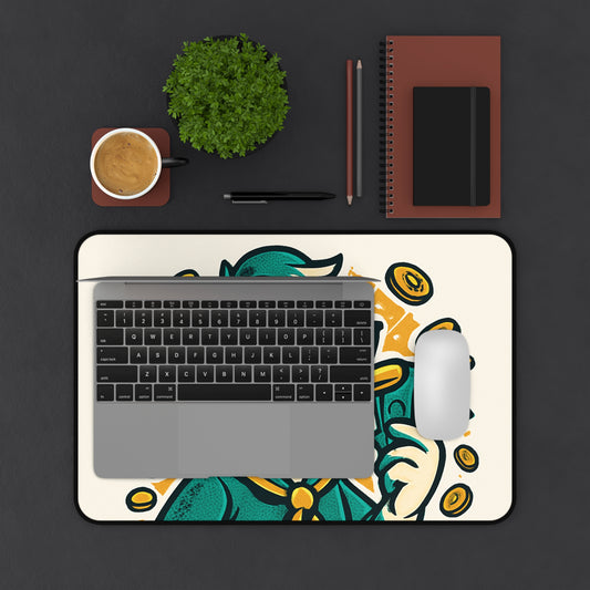 Playful Money-Themed Desk Mat with Cartoon Duck Design, Office Decor, Gamer Gift, Fun Workspace Accessories, Unique Gift for Kids