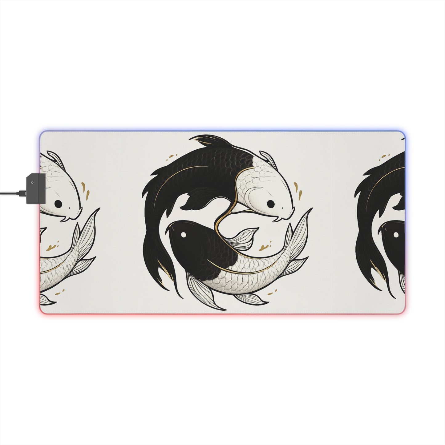 Illuminated Koi Fish Gaming Mouse Pad | LED Desk Accessory, Gamer Gift, Gaming Setup Decor, Computer Mouse Mat, Unique LED Pad