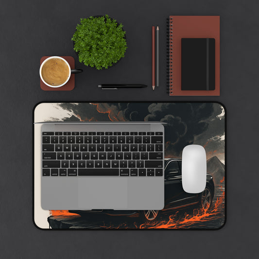 Flame & Smoke Desk Mat - Stylish Mouse Pad, Home Office Decor, Gamer Gift, Car Enthusiast Accessory, Unique Desk Organizer