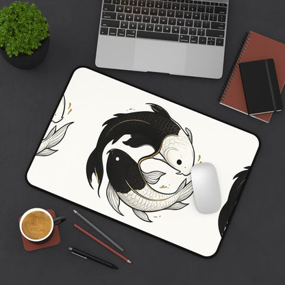 Koi Fish Desk Mat - Artistic Office Accessory, Gaming Mouse Pad, Home Decor, Gift for Fish Lovers, Stylish Workspace Decoration