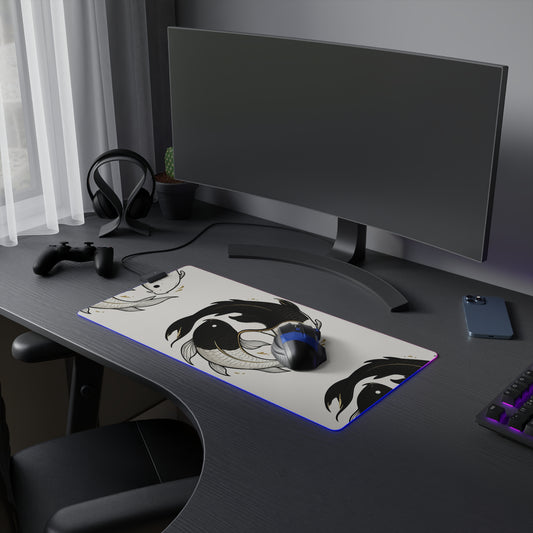 Illuminated Koi Fish Gaming Mouse Pad | LED Desk Accessory, Gamer Gift, Gaming Setup Decor, Computer Mouse Mat, Unique LED Pad