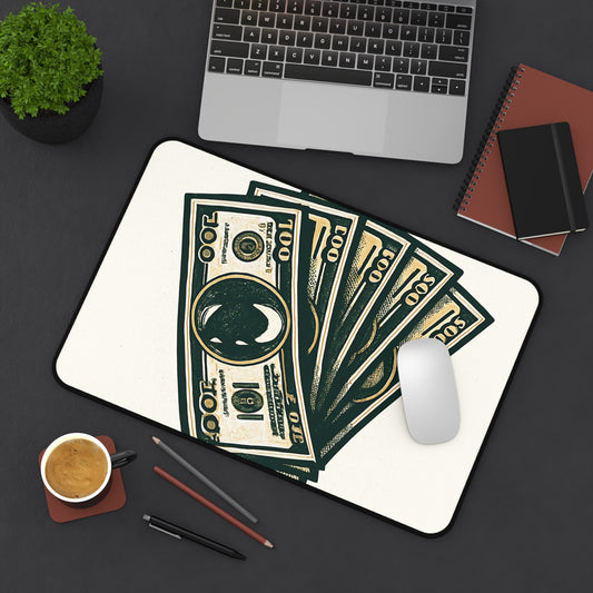 Stylish Money Desk Mat for Office Decor, Gaming, Workstation, Gift for Him, Creative Workspace, Desk Accessories