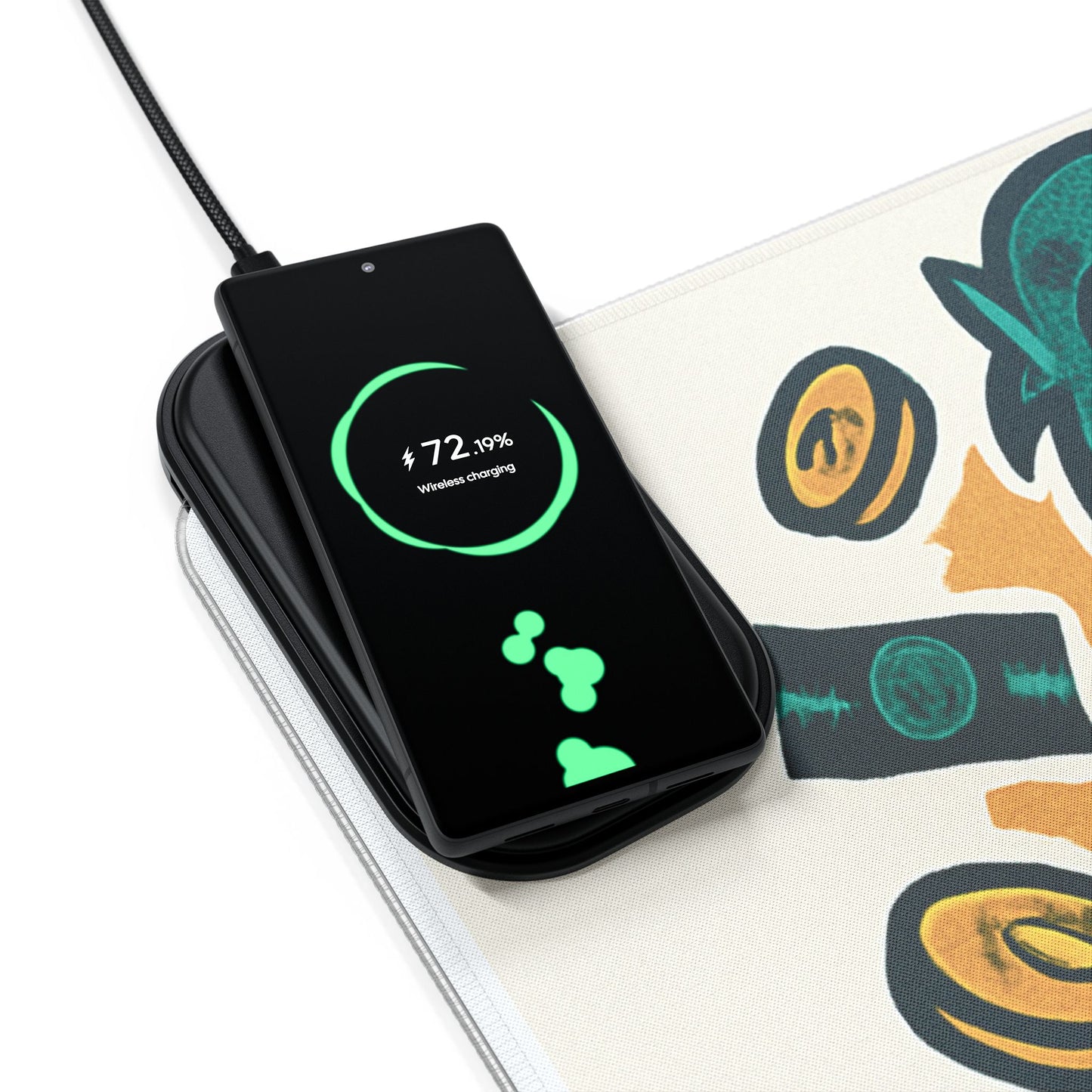Gaming Mouse Pad with Wireless Charging - Funny Duck Design, Desk Accessory, Gamer Gift, LED Mouse Mat, PC Setup Decor