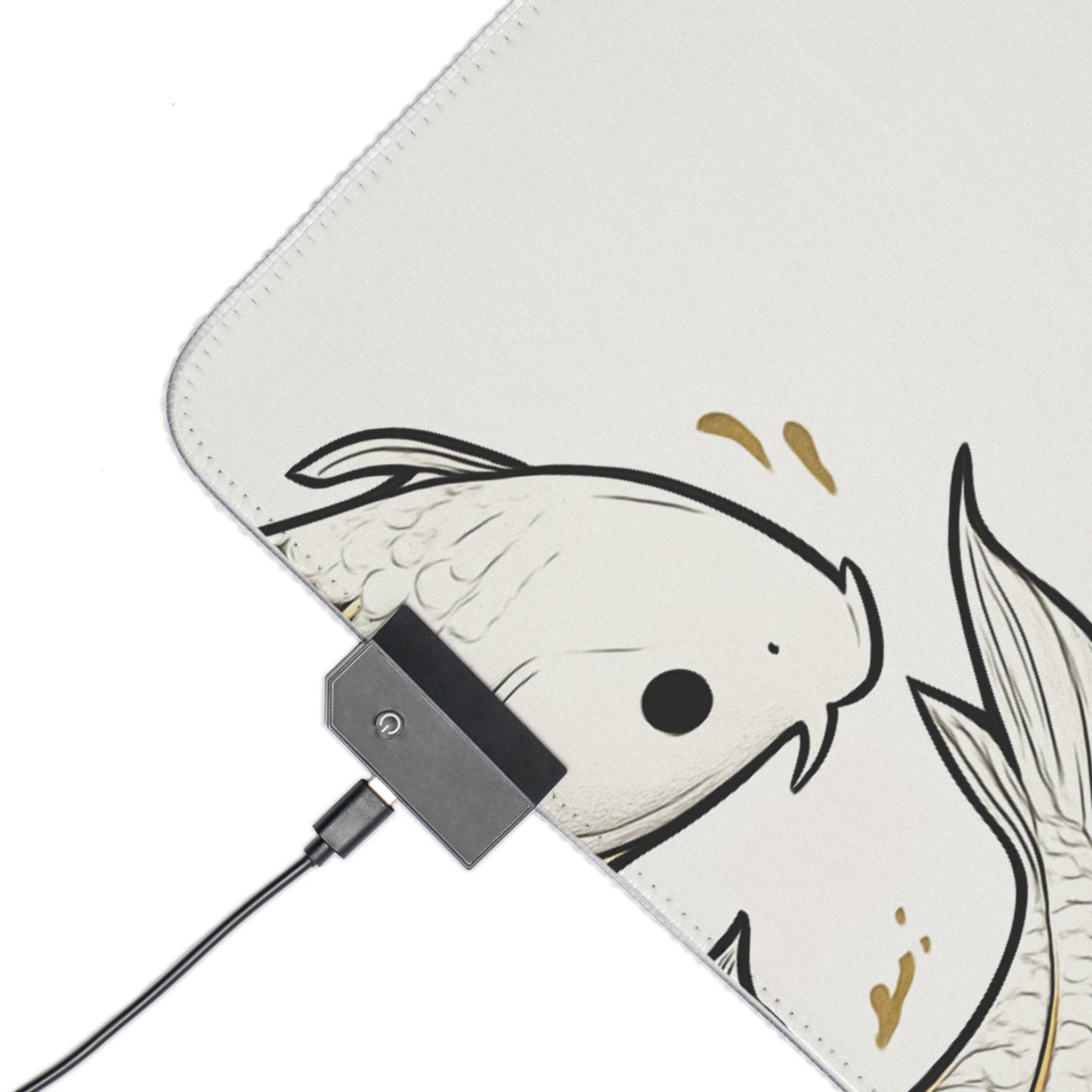 Illuminated Koi Fish Gaming Mouse Pad | LED Desk Accessory, Gamer Gift, Gaming Setup Decor, Computer Mouse Mat, Unique LED Pad