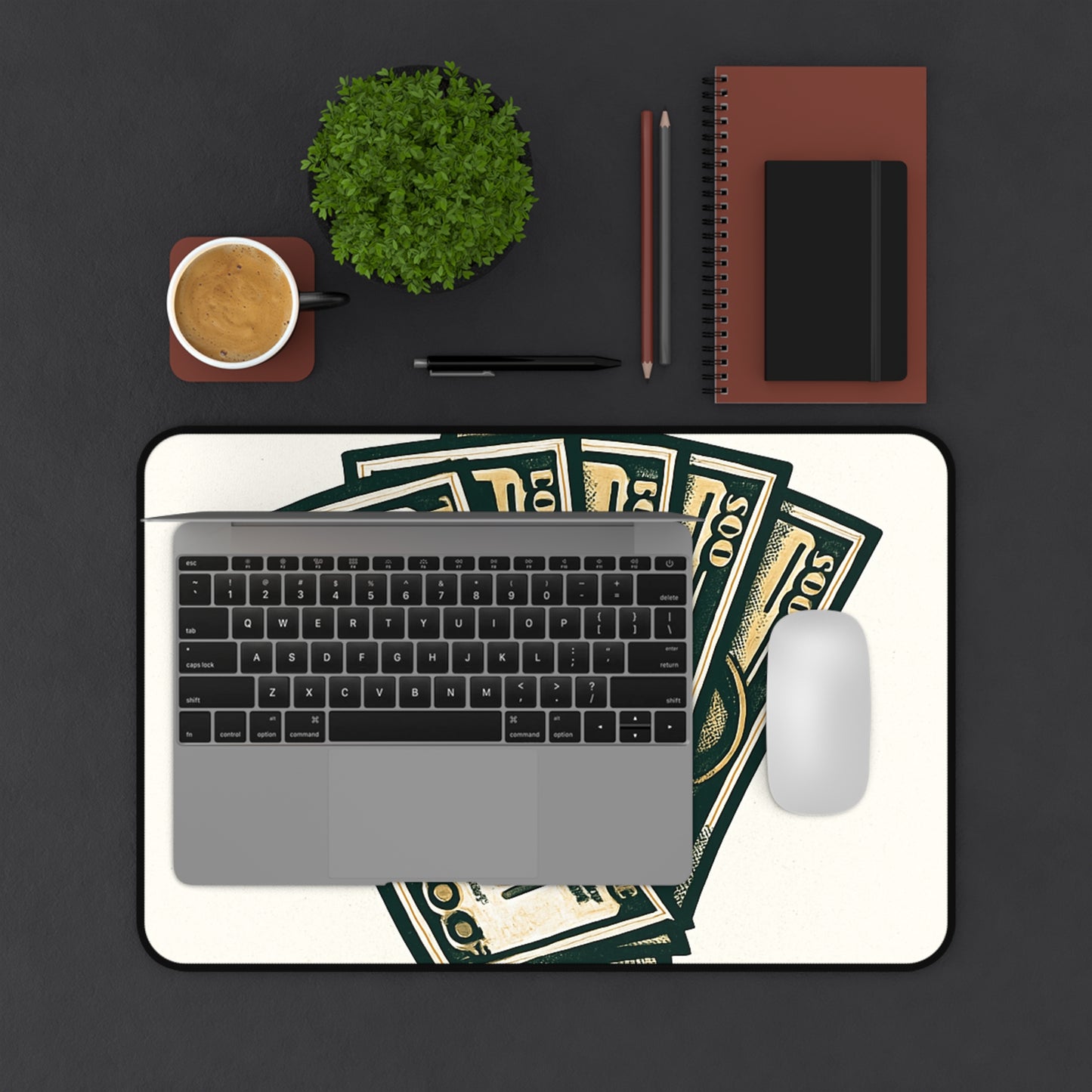 Stylish Money Desk Mat for Office Decor, Gaming, Workstation, Gift for Him, Creative Workspace, Desk Accessories